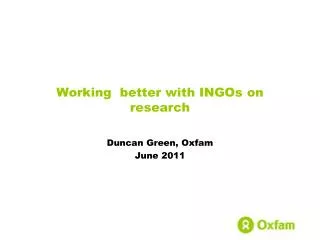 Working better with INGOs on research