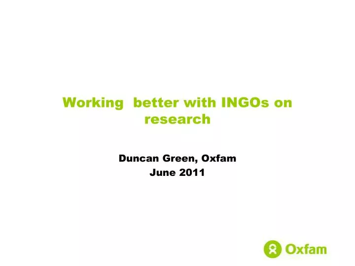 working better with ingos on research