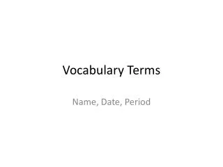 Vocabulary Terms