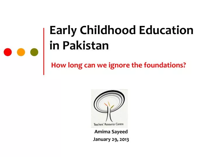 early childhood education in pakistan