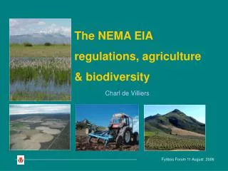 The NEMA EIA regulations, agriculture &amp; biodiversity