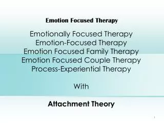 Emotion Focused Therapy