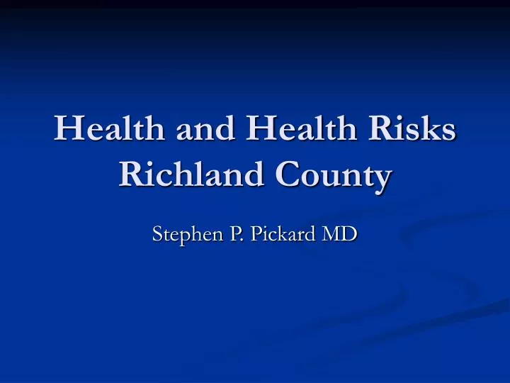 health and health risks richland county