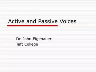 active and passive voices