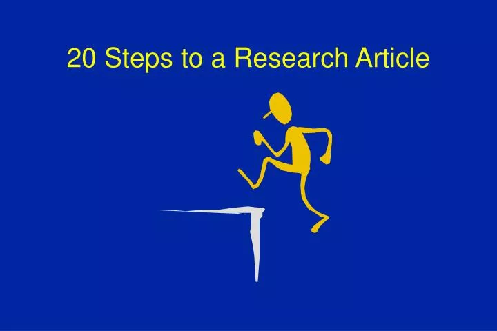 20 steps to a research article