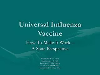 Universal Influenza Vaccine