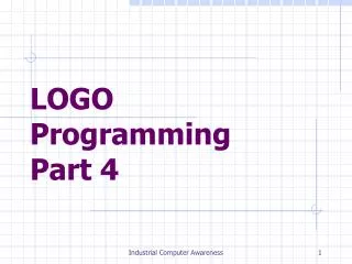LOGO Programming Part 4