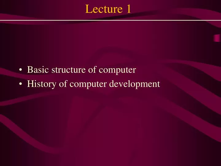 lecture 1