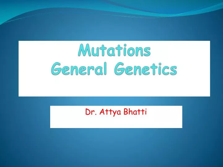mutations general genetics