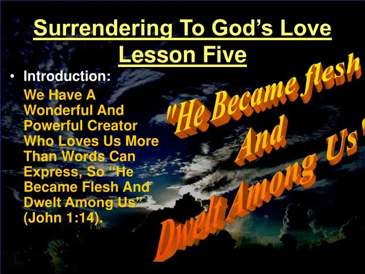 surrendering to god s love lesson five