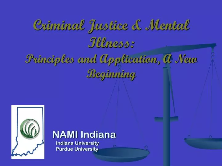 criminal justice mental illness principles and application a new beginning