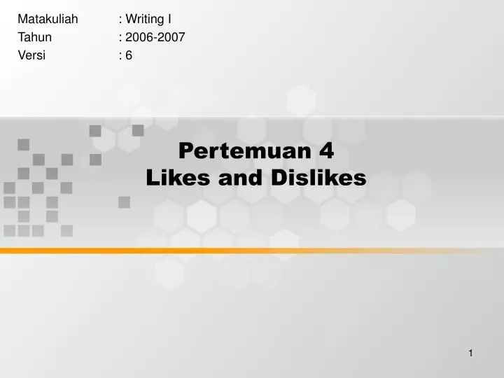 pertemuan 4 likes and dislikes