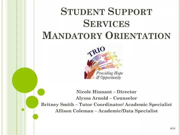 student support services mandatory orientation