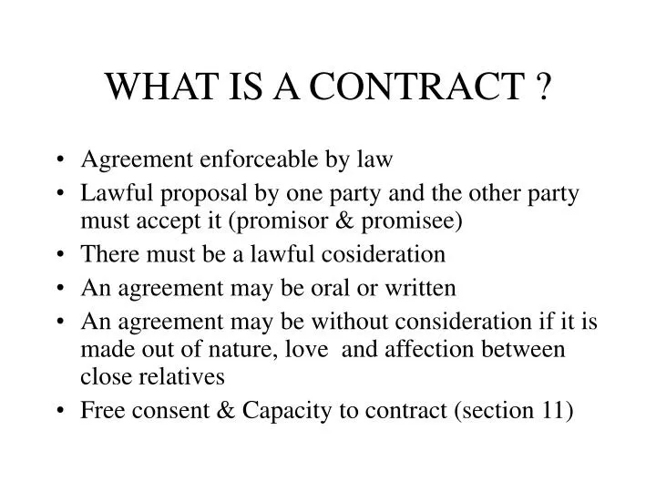 PPT WHAT IS A CONTRACT PowerPoint Presentation free download