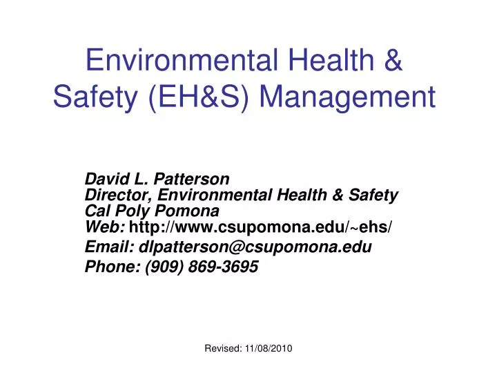 environmental health safety eh s management