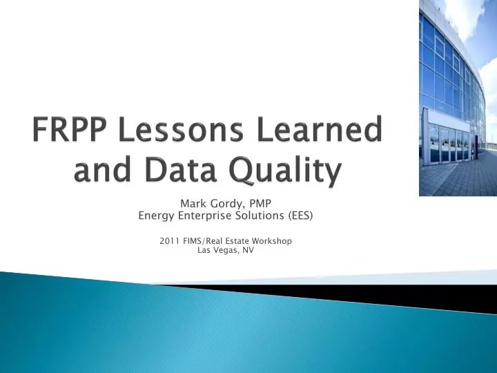 frpp lessons learned and data quality