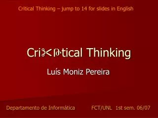 cri tical thinking