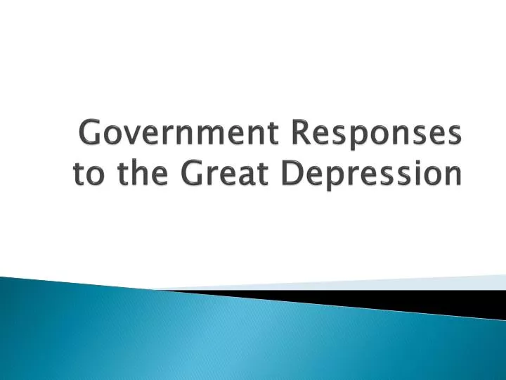 government responses to the great depression