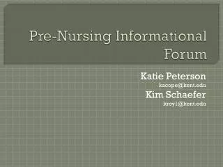 Pre-Nursing Informational Forum