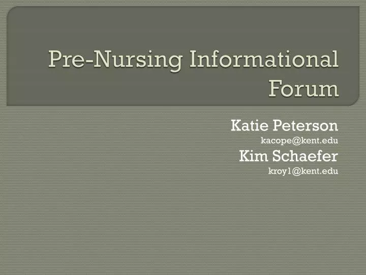 pre nursing informational forum