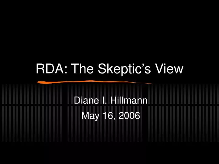 rda the skeptic s view