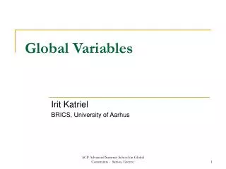 Global Variables