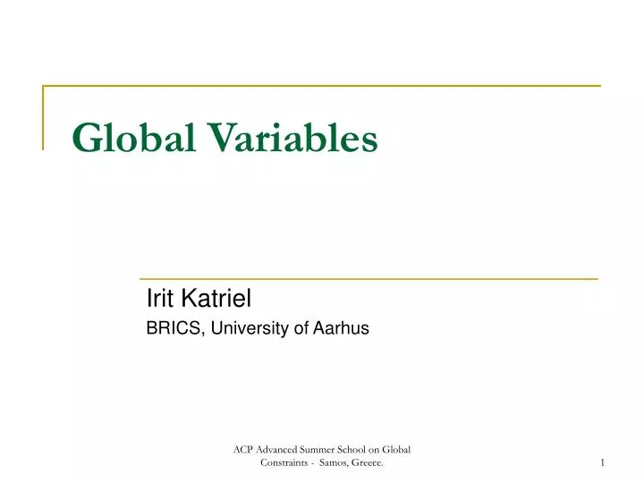 global variables