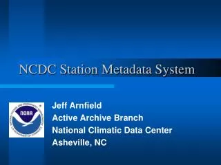 NCDC Station Metadata System