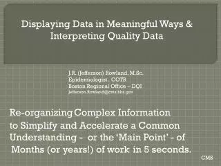 Displaying Data in Meaningful Ways &amp; Interpreting Quality Data