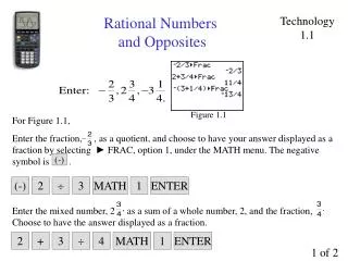 Rational Numbers and Opposites