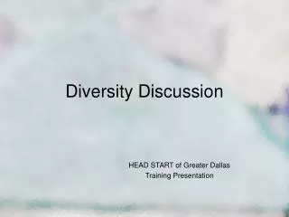 Diversity Discussion