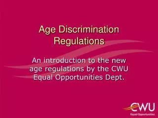 Age Discrimination Regulations