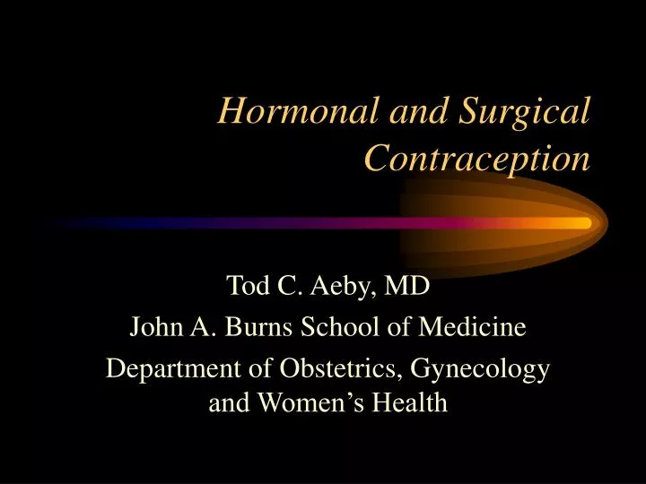 hormonal and surgical contraception