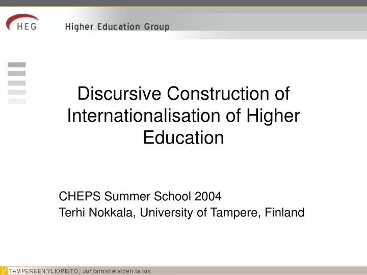 discursive construction of internationalisation of higher education