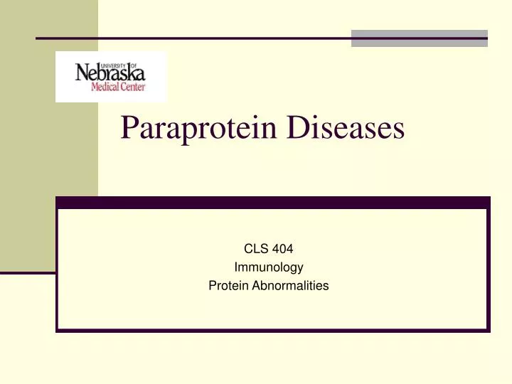 paraprotein diseases