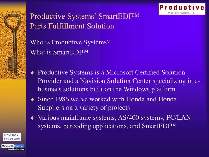 productive systems smartedi parts fulfillment solution