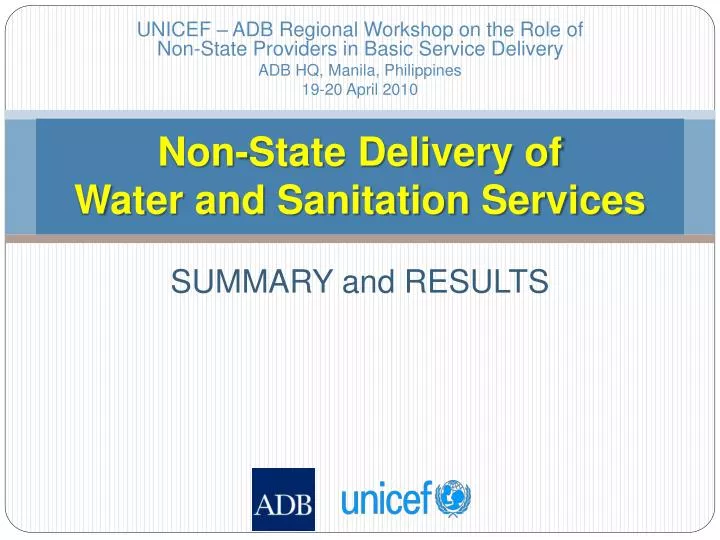 non state delivery of water and sanitation services