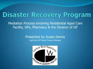 Disaster Recovery Program