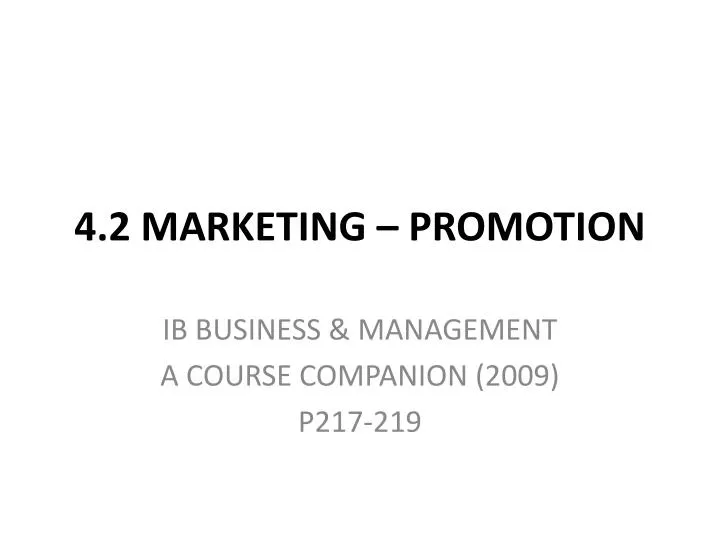 4 2 marketing promotion