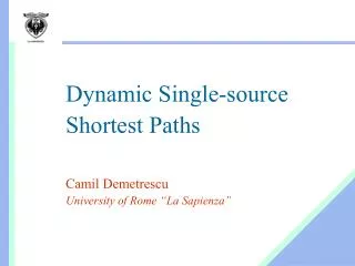 dynamic single source shortest paths