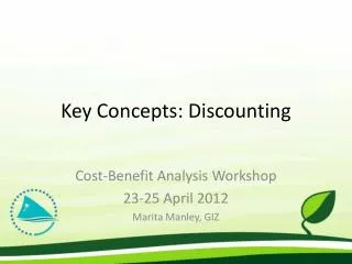 Key Concepts: Discounting