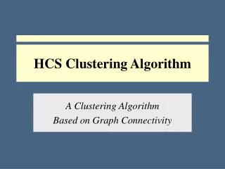 HCS Clustering Algorithm