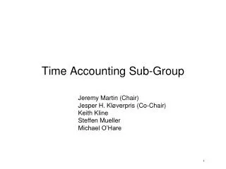Time Accounting Sub-Group