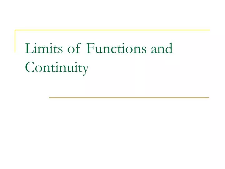 limits of functions and continuity
