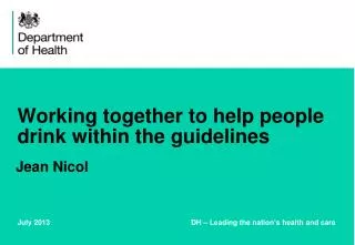 Working together to help people drink within the guidelines