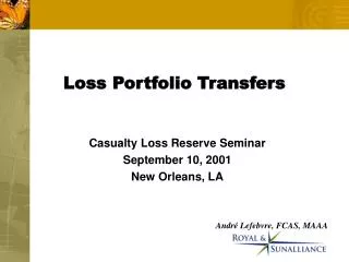 Loss Portfolio Transfers