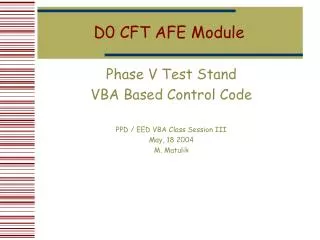 D0 CFT AFE Module