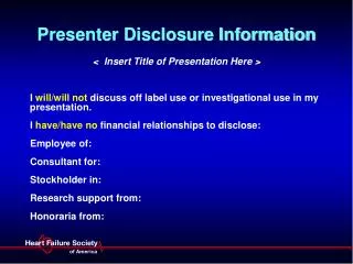 presenter disclosure information