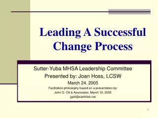 Leading A Successful Change Process