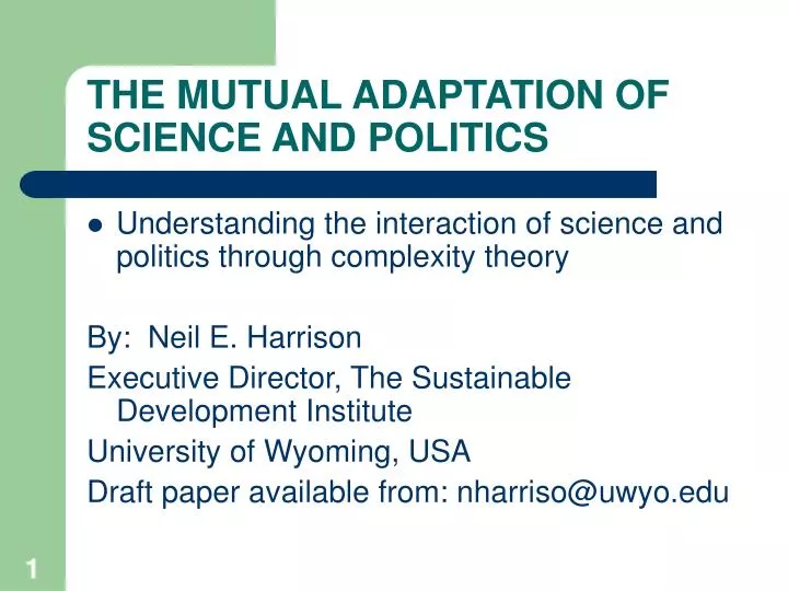 the mutual adaptation of science and politics